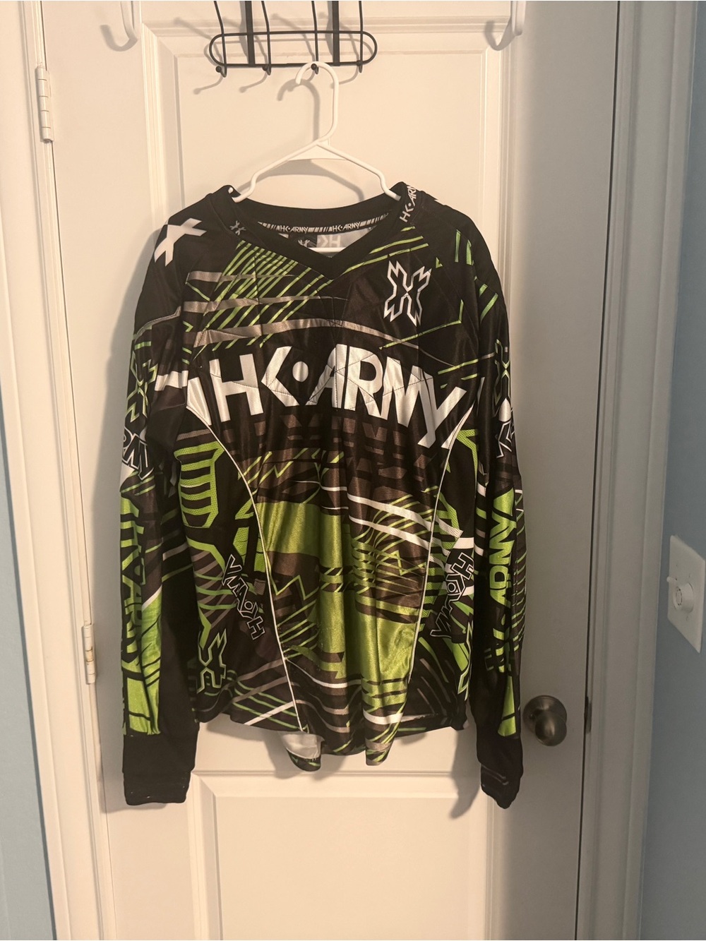 HK Army Green and Black Graphic Padded Jersey 2XL